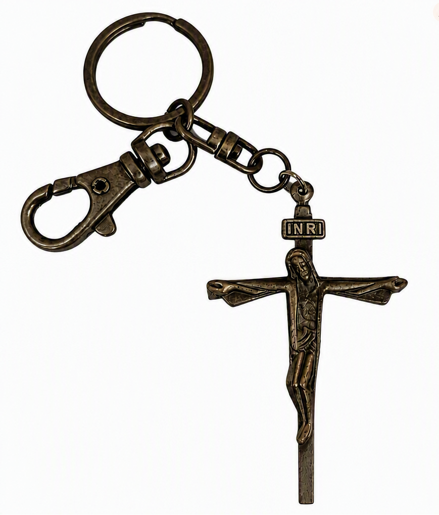 Metal Crucifix Keychain