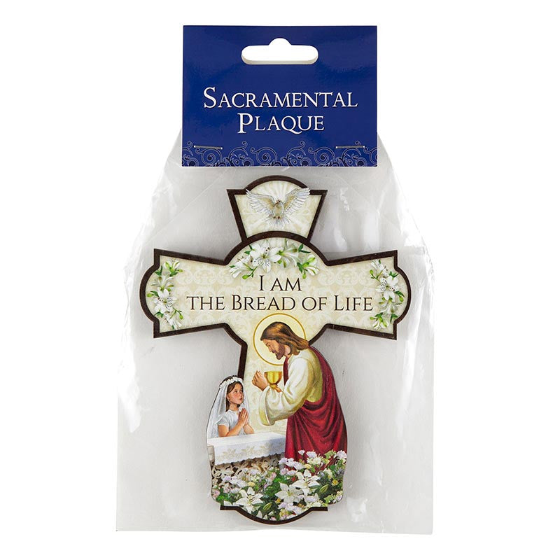 Girl Communion Wall Cross (Wood)