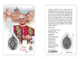 Prayer Card and Medal - Pope Leo XIV