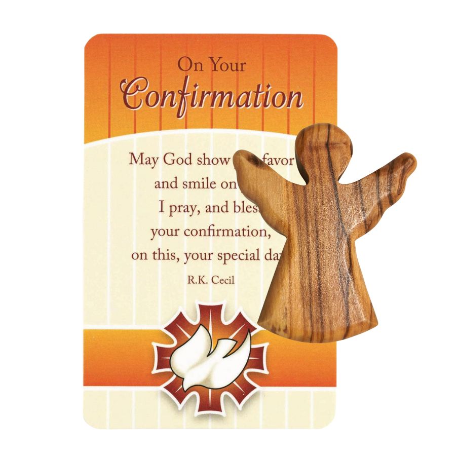 Confirmation - Holy Land Olivewood Guardian Angel, 3"