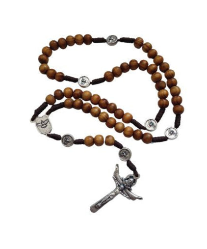 Confirmation Wood Rosary on Cord
