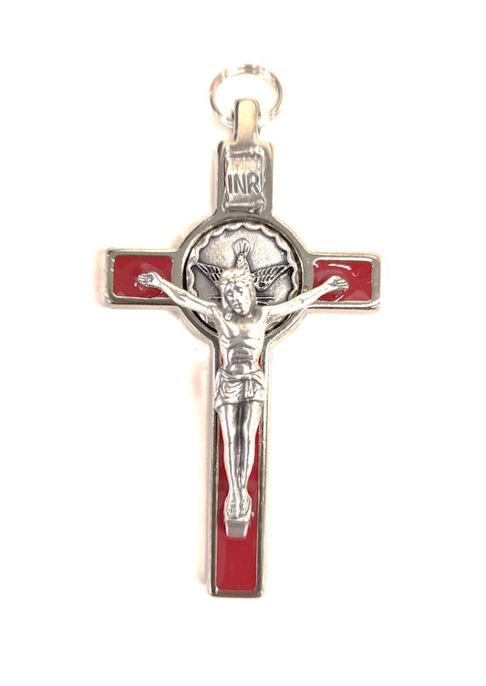 Confirmation Enamel Crucifix with Dove (Made in Italy), 3"