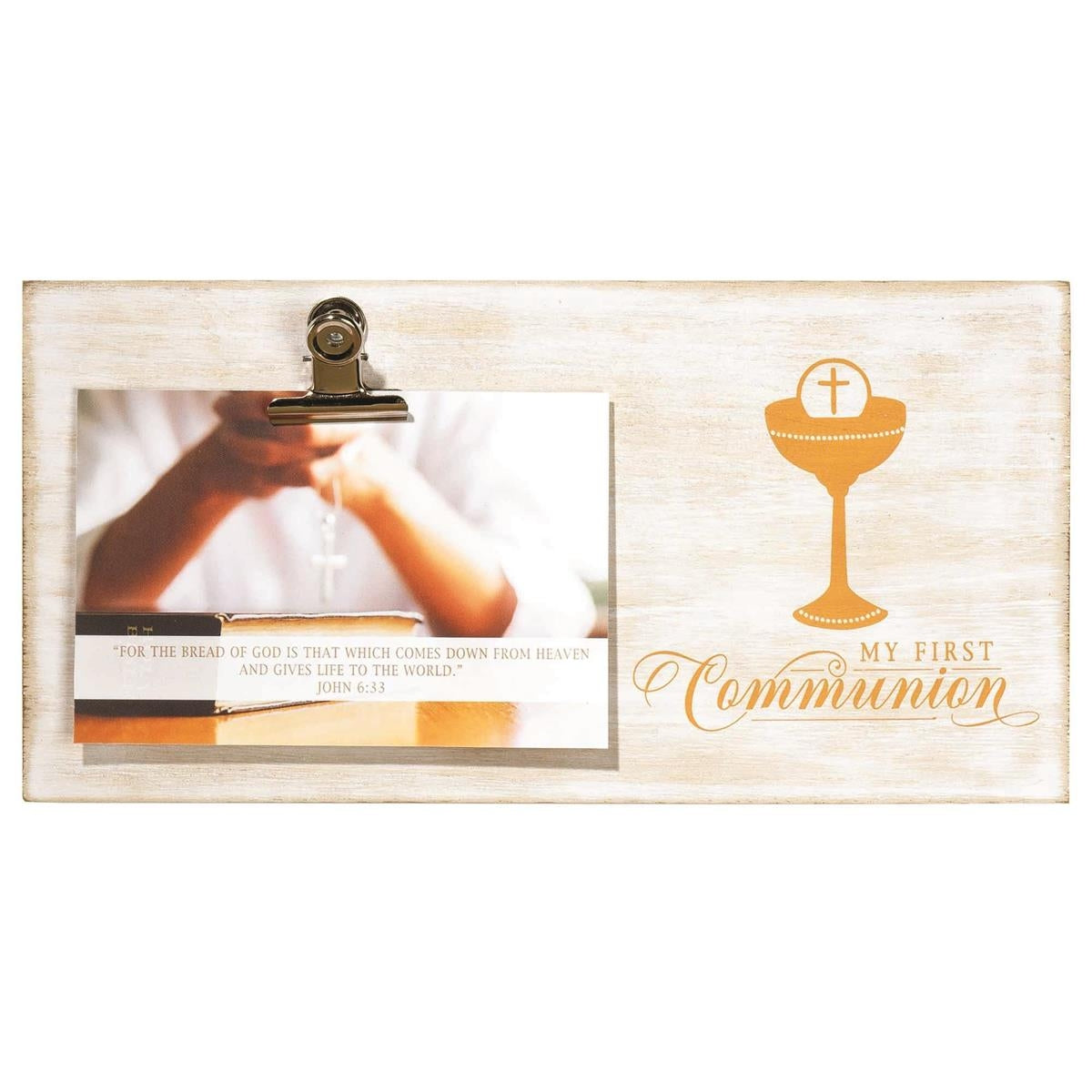 My First Communion Photo Clip Wall Plaque