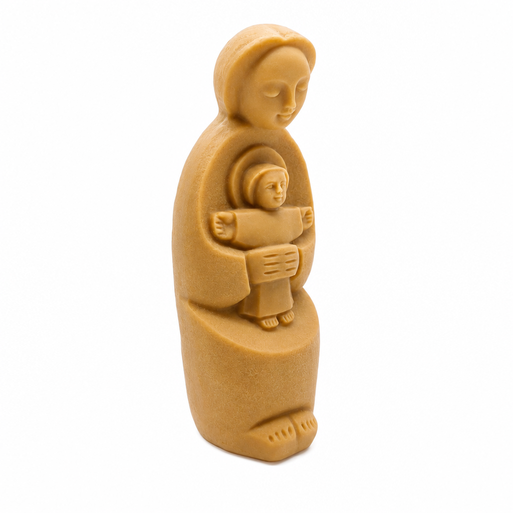 Mother Mary & Child Statue (Brown), 5"