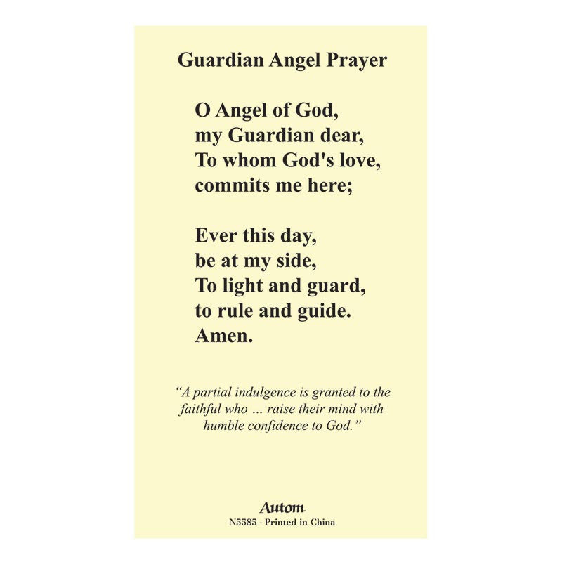 Guardian Angel Laminated Holy Card