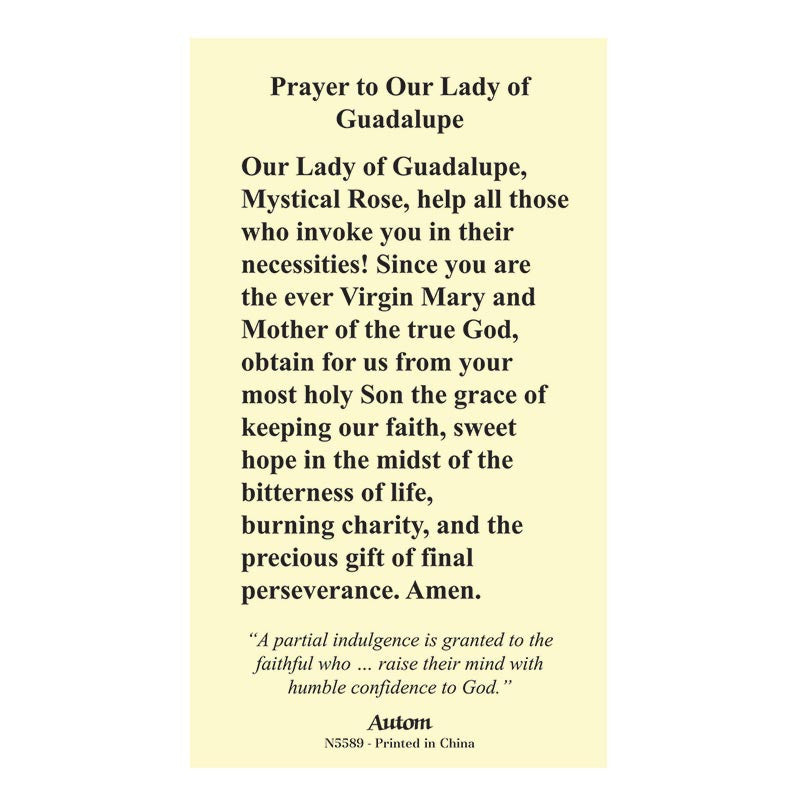 Our Lady of Guadalupe Laminated Holy Card