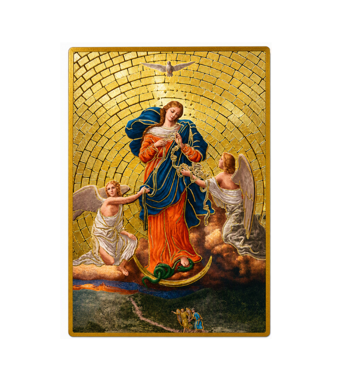 Woodcut Plaque - Our Lady of Undoer of Knots