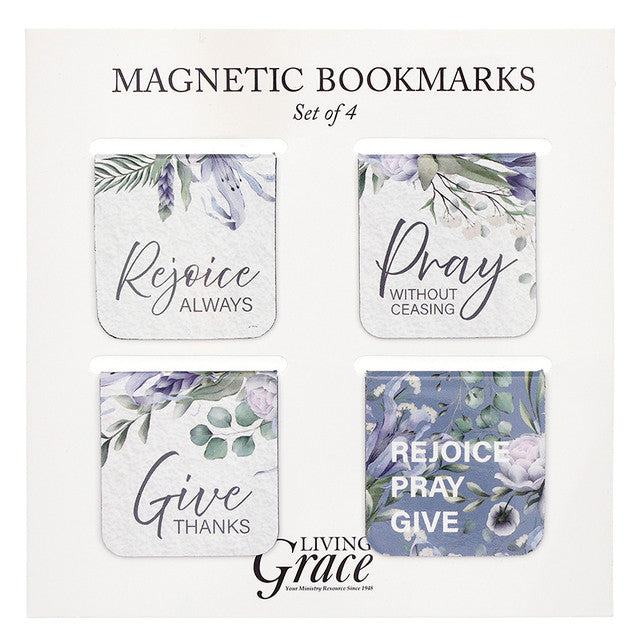 Magnetic Bookmarks: Rejoice Always (4-pack)