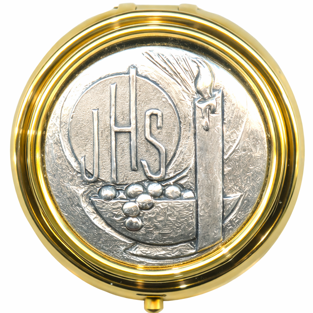 Pyx: IHS Candle and Wheat (Made in Italy)