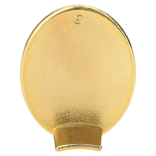 Carlo Acutis oval medallion with support two-tone, 40x30 mm