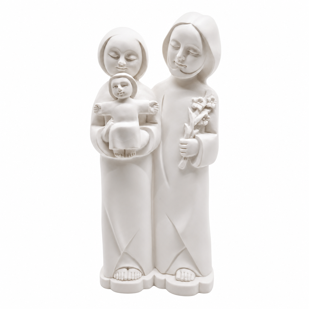 Holy Family Statue – 8" (White, Oriental Style)