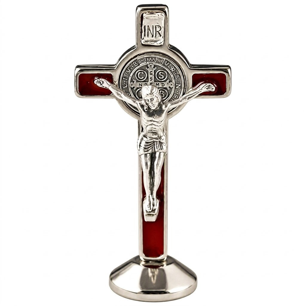 St. Benedict Standing Crucifix (Brown) 3"