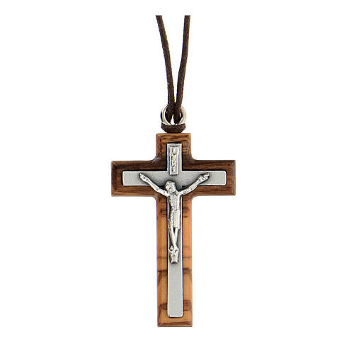 Silver Plated Crucifix with Cord (Made in Italy)