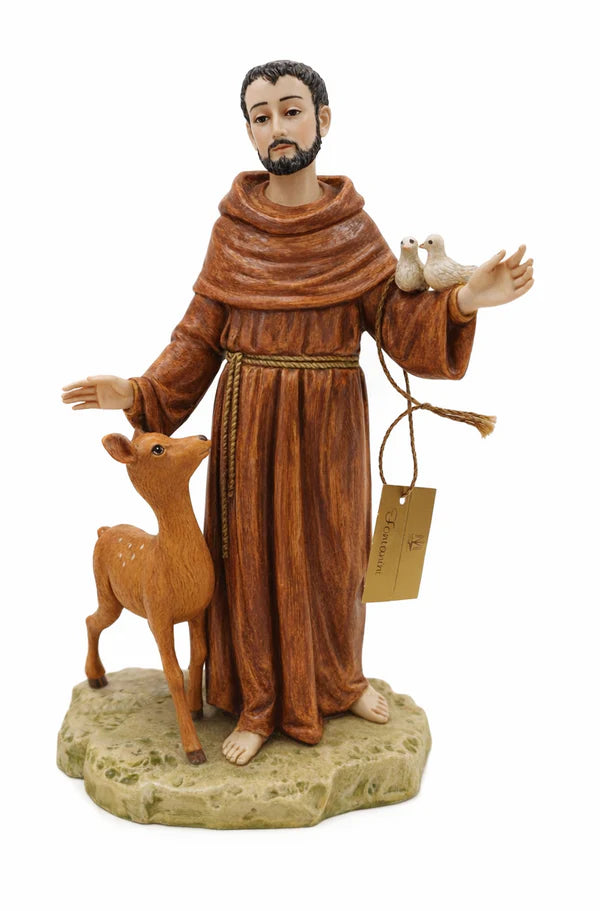 Fontanini St Francis of Assisi with a Deer Statue, 7"