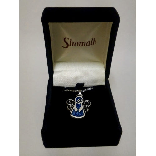 Guardian Angel Pendant (Blue) with Chain