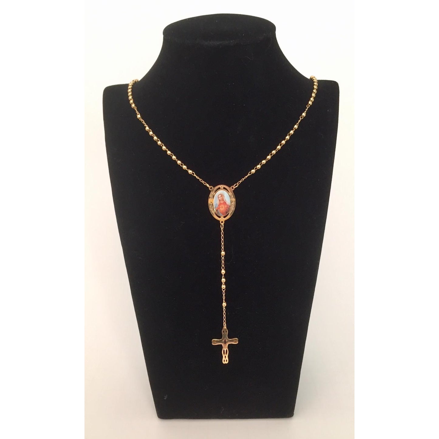 Rosary Necklace: Immaculate Heart of Mary Rosary (Gold Finish)
