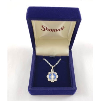 Blue Miraculous Medal with Chain