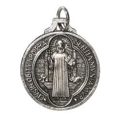 St. Benedict Silver Medal, 7/8"