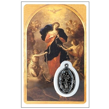Prayer Card and Medal - Our Lady of Untier of Knots
