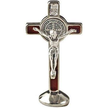 St. Benedict Standing Crucifix (Brown) 3"