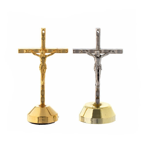 Metal Crucifix Magnetic Base - Silver (Made in Italy)