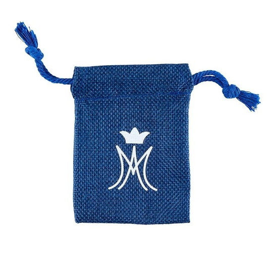 Ave Maria Linen Rosary Bag (Blue)