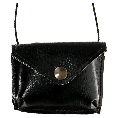 Black Leather Pyx Holder (Made in Italy)