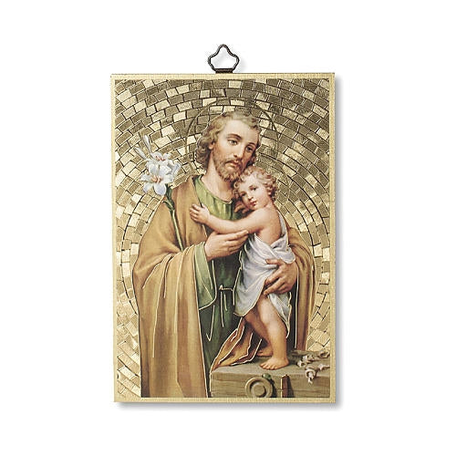 Woodcut Plaque - Saint Joseph, 6" (Italy)
