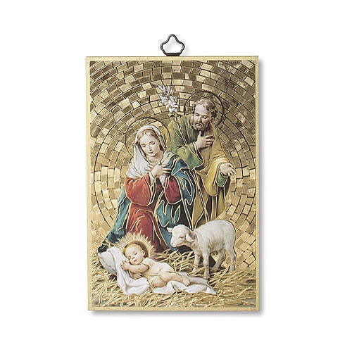 Woodcut Plaque - Nativity Scene, 6"