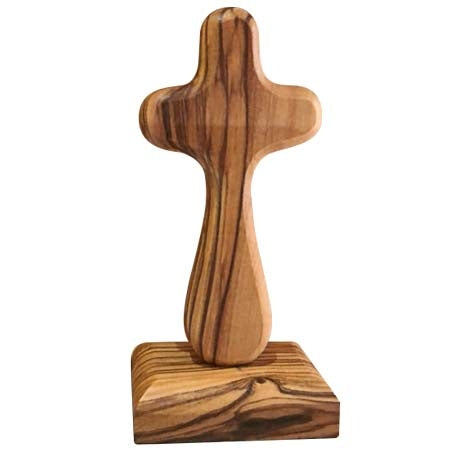 Olivewood Comfort Cross with Magnetic Base, 4"