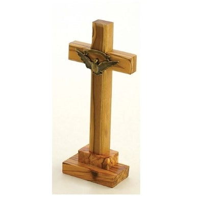 Olive Wood Standing Confirmation Cross 5.5"