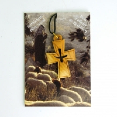 Olivewood Holy Spirit Cross Pendant, 1.75"