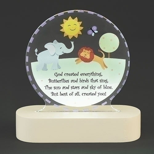 God Created Everything LED Tabletop Plaque, 6"