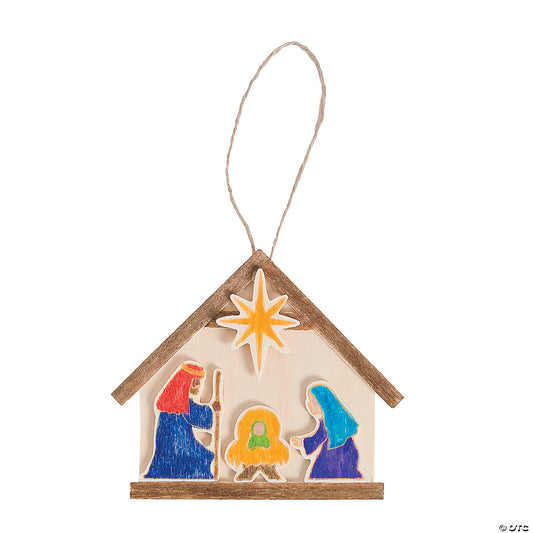 DIY Wood Nativity Ornament