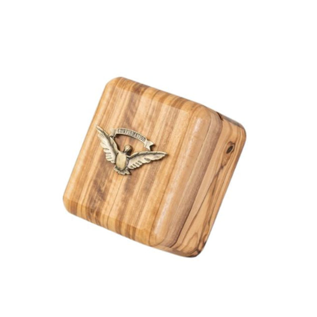 Holy Land Confirmation Keepsake Box with Olivewood Rosary Set