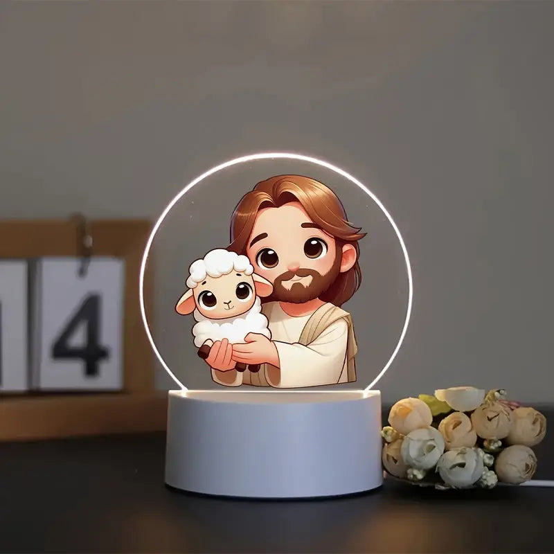 LED Night Light: Jesus and Lamb (B)