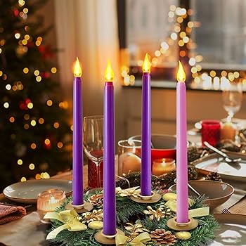 Frameless LED Taper Advent Candle Set (Wreath not included)