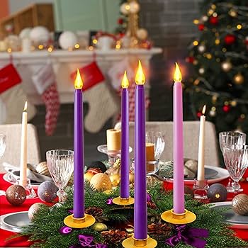 Frameless LED Taper Advent Candle Set (Wreath not included)