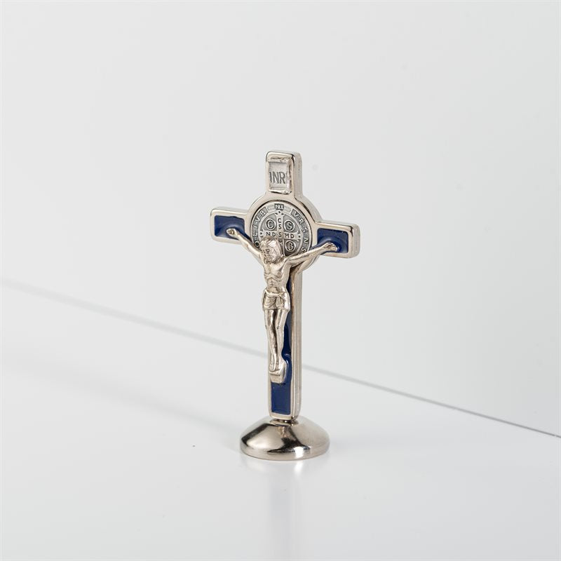 St. Benedict Standing Crucifix (Blue) 3"