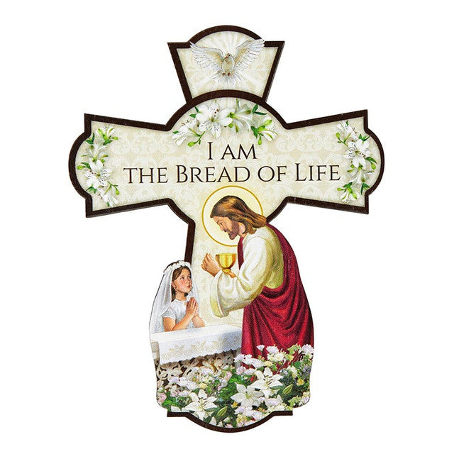 Girl Communion Wall Cross (Wood)