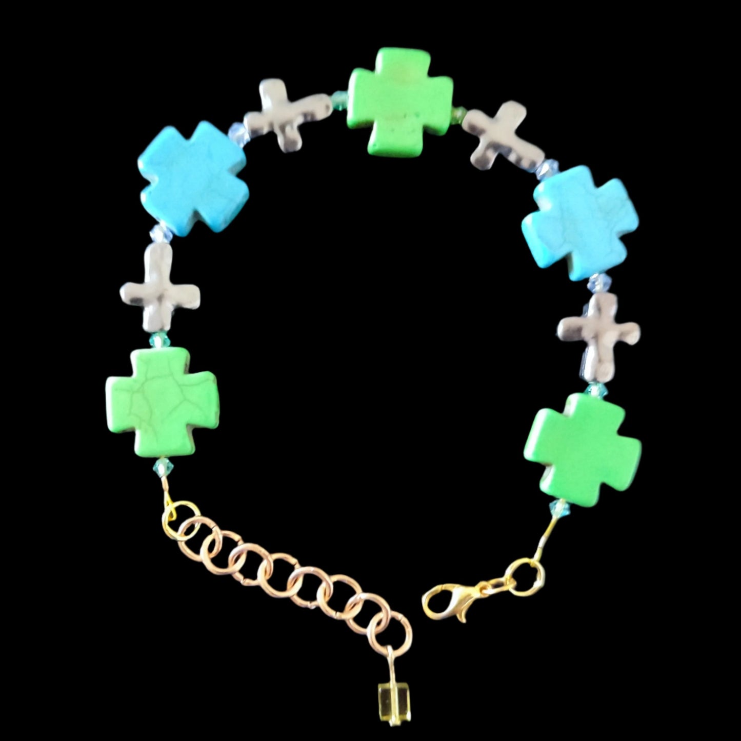 Natural Stone Cross  Bracelet