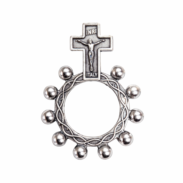 Pocket Decade Rosary Ring, 1.75" - Made in Italy