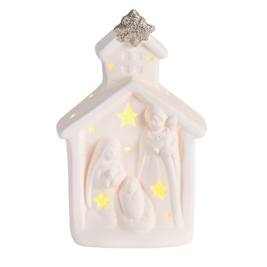 Nativity LED Light Up Church Porcelain