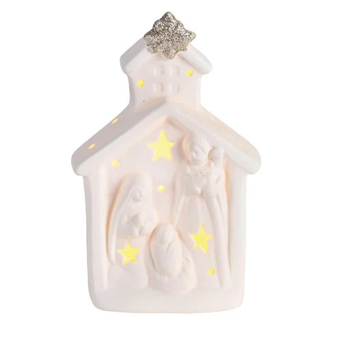 Nativity LED Light Up Church Porcelain