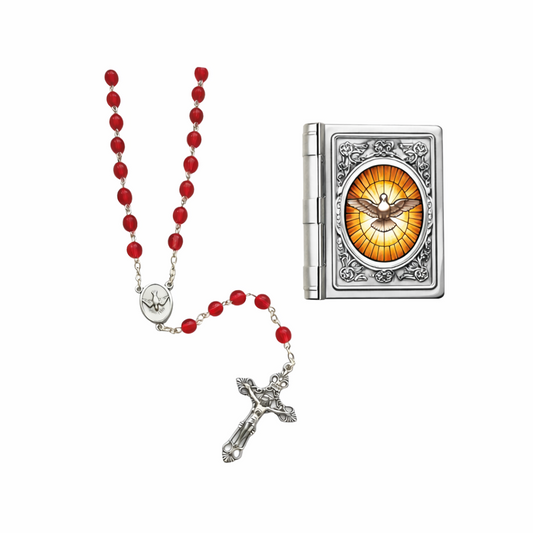 Confirmation Rosary & Keepsake Case Set