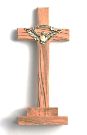 Olive Wood Standing Confirmation Cross 5.5"