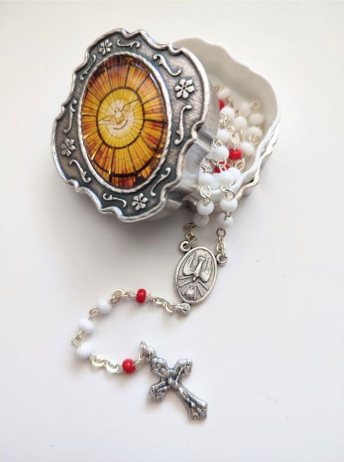 Confirmation Rosary with Keepsake Case (Made in Italy)