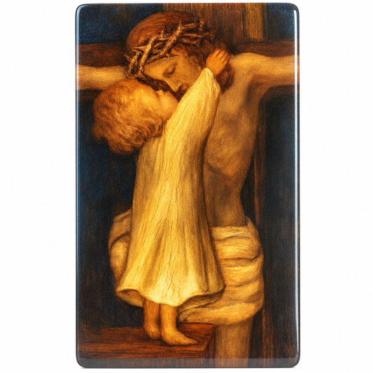 Consoling Heart of Jesus Plaque – 6.75" (Glossy Finish)