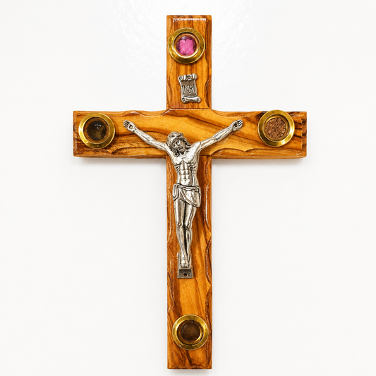 Holy Land Olivewood Crucifix, 6" (Made in Jerusalem)