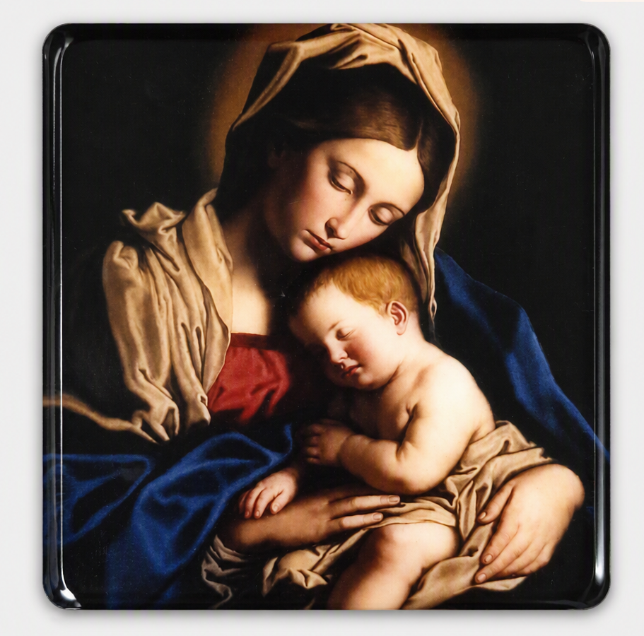 Blessed Mother and Child Desktop Plaque, 4"